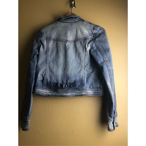 C & V Girls Small Denim Button Front Blue Jean Jacket Artisan Made - Picture 5 of 11